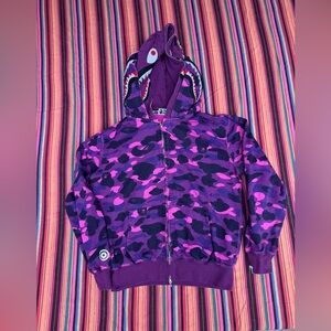 Bape purple color camo shark hoodie Japan